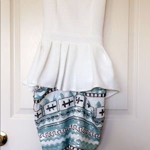Aqua Blue beaded skirt